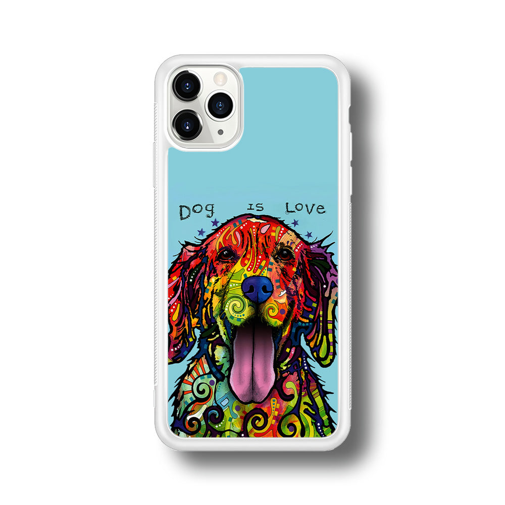 Dog is Love Painting Art iPhone 11 Pro Max Case-Phone Case-Rubber White (2D Case)-Altracase