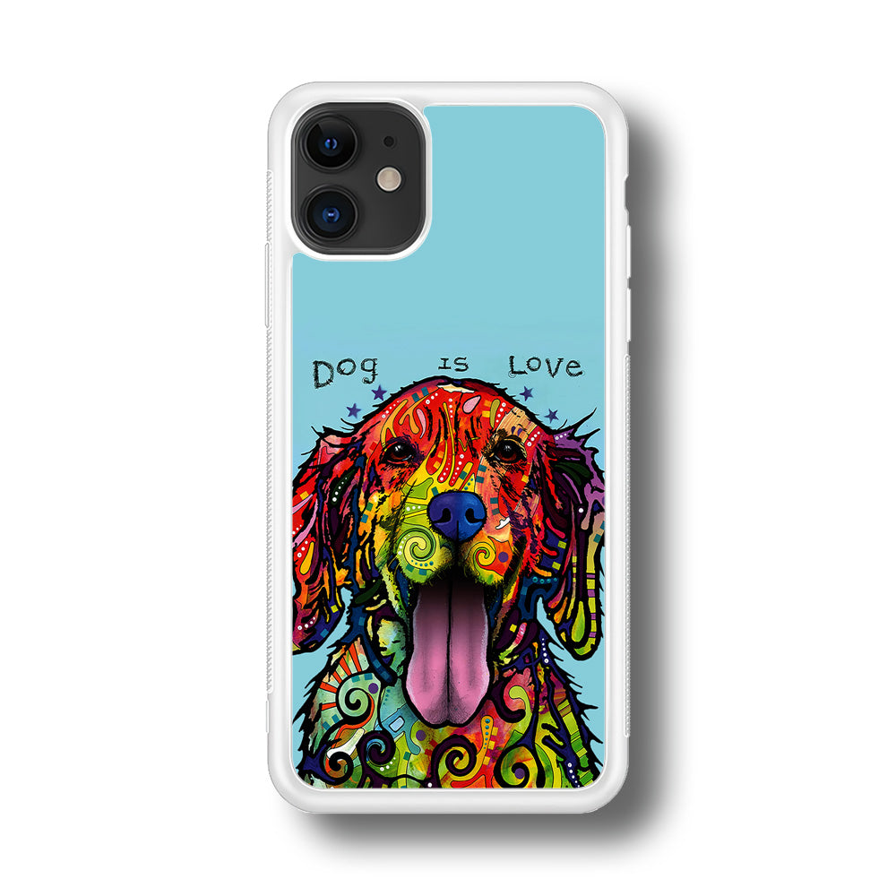 Dog is Love Painting Art iPhone 11 Case-Phone Case-Rubber White (2D Case)-Altracase
