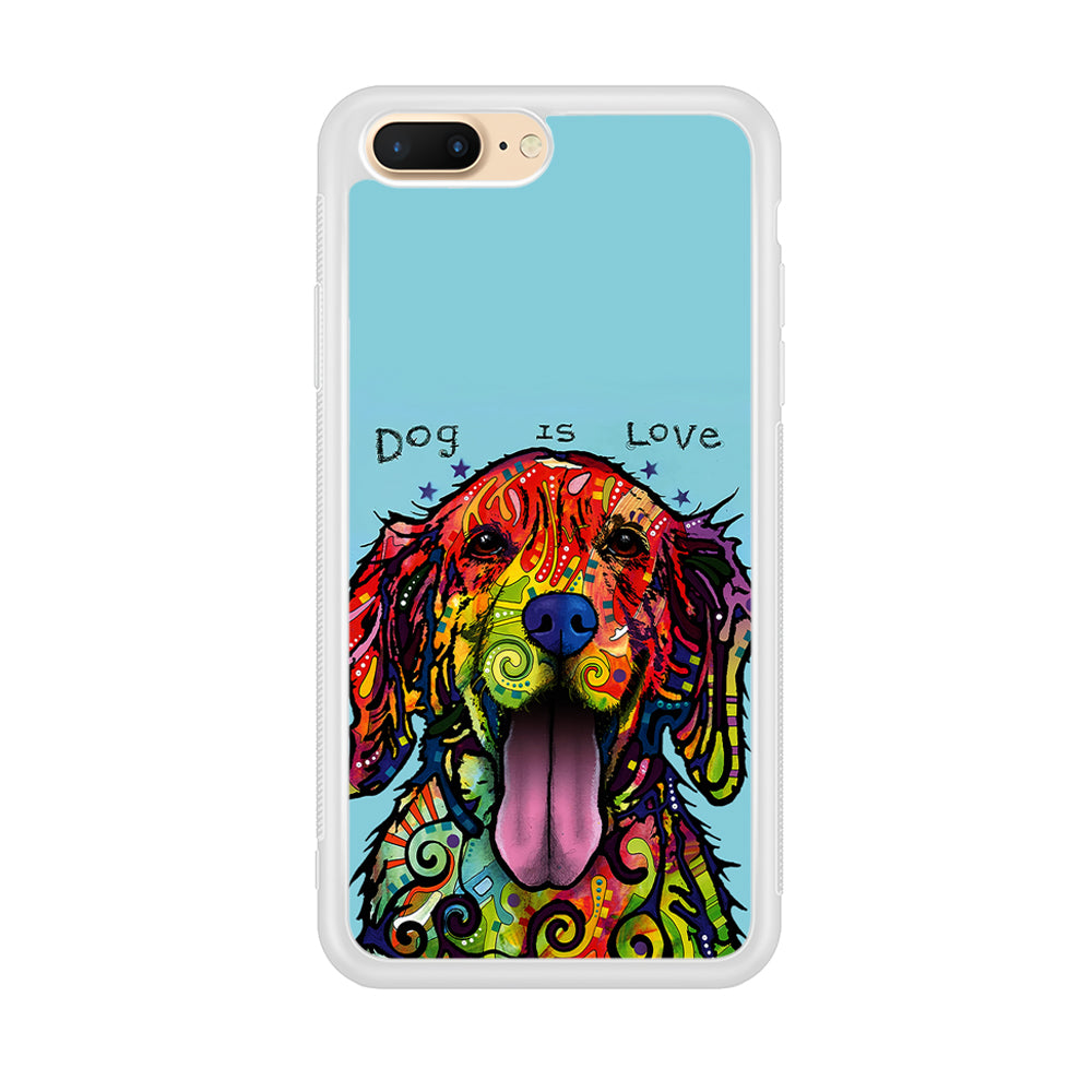 Dog is Love Painting Art iPhone 8 Plus Case-Phone Case-Rubber White (2D Case)-Altracase