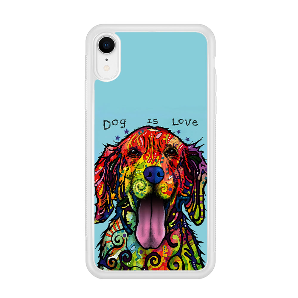Dog is Love Painting Art iPhone XR Case-Phone Case-Rubber White (2D Case)-Altracase