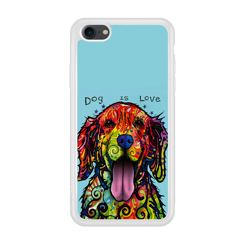 Dog is Love Painting Art iPhone 7 Case-Phone Case-Rubber White (2D Case)-Altracase