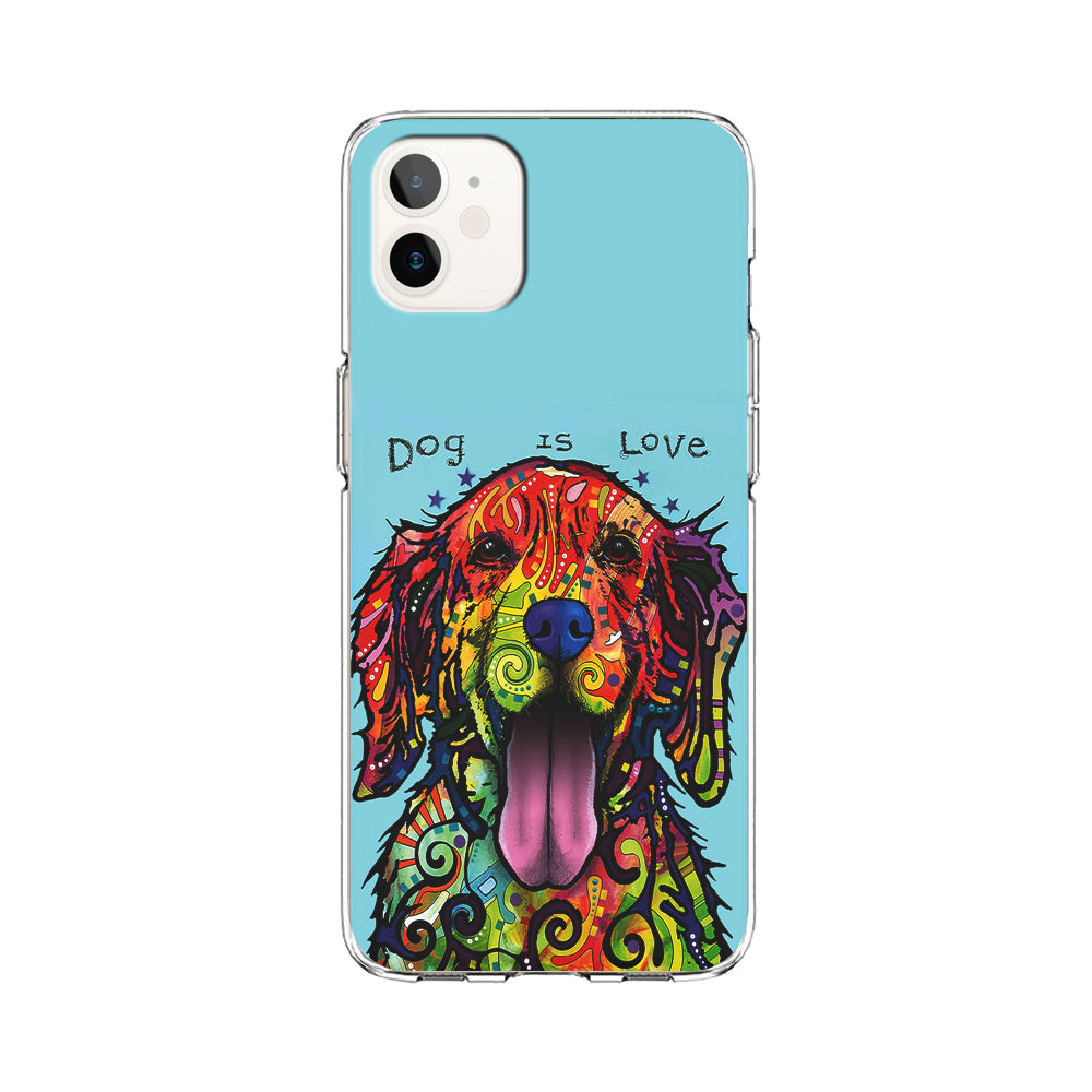 Dog is Love Painting Art iPhone 12 Case-Phone Case-Clear Soft Case-Altracase