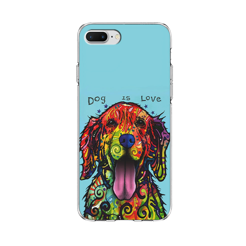 Dog is Love Painting Art iPhone 8 Plus Case-Phone Case-Clear Soft Case-Altracase