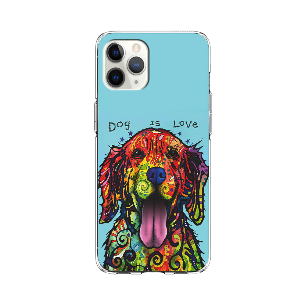 Dog is Love Painting Art iPhone 11 Pro Max Case-Phone Case-Clear Soft Case-Altracase