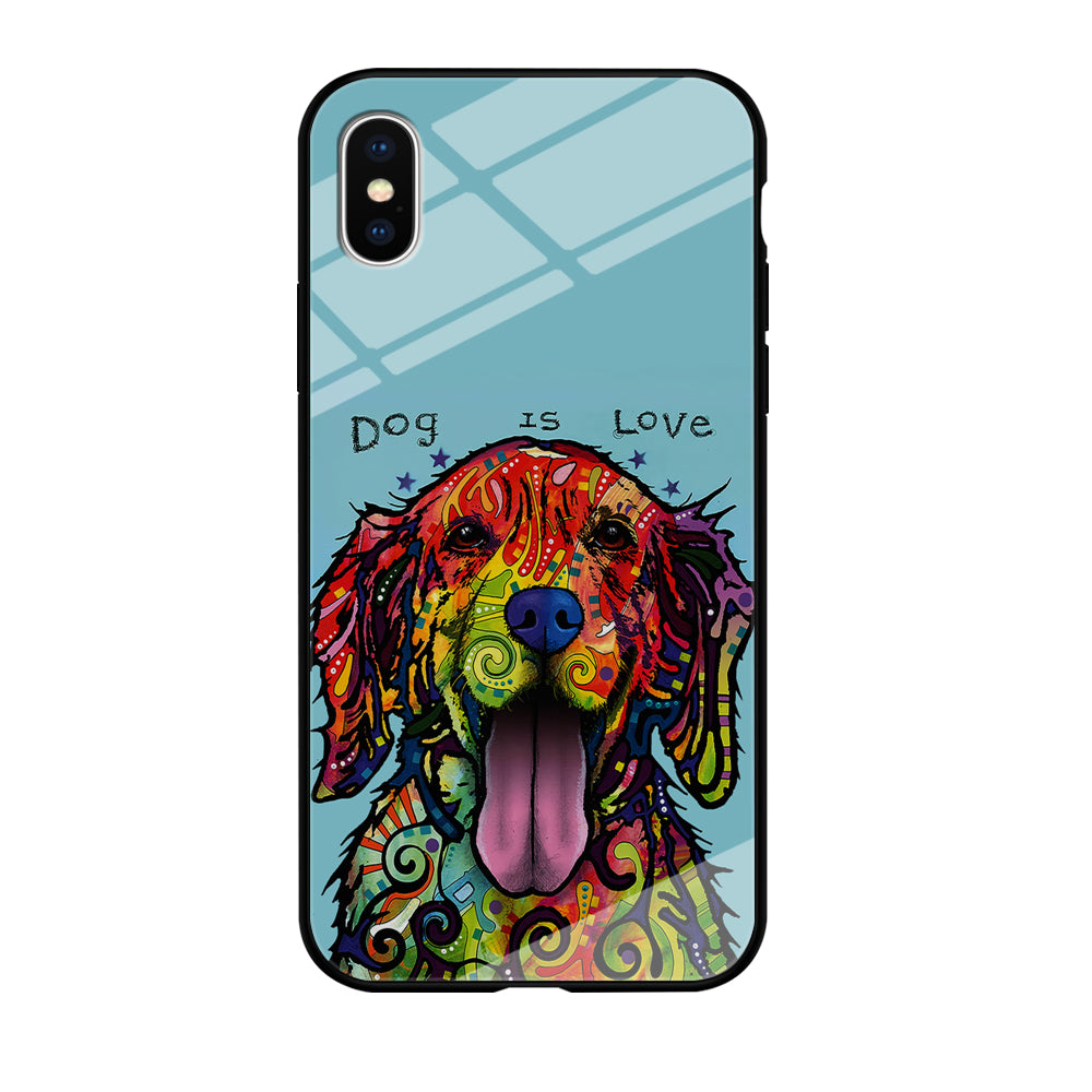 Dog is Love Painting Art iPhone Xs Case-Phone Case-Tempered Glass Case-Altracase