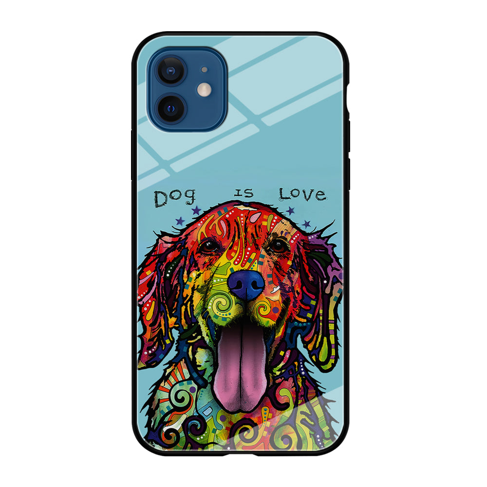 Dog is Love Painting Art iPhone 12 Case-Phone Case-Tempered Glass Case-Altracase