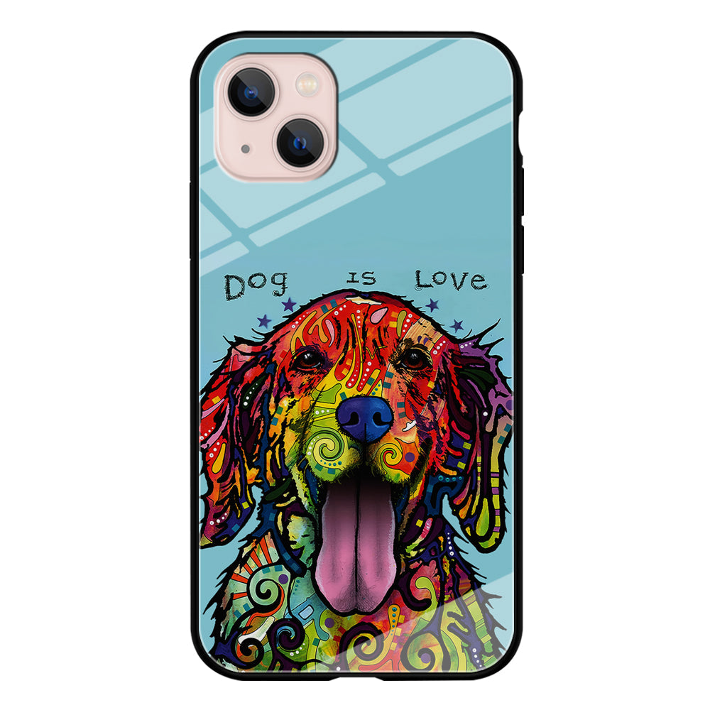 Dog is Love Painting Art iPhone 13 Case-Phone Case-Tempered Glass Case-Altracase