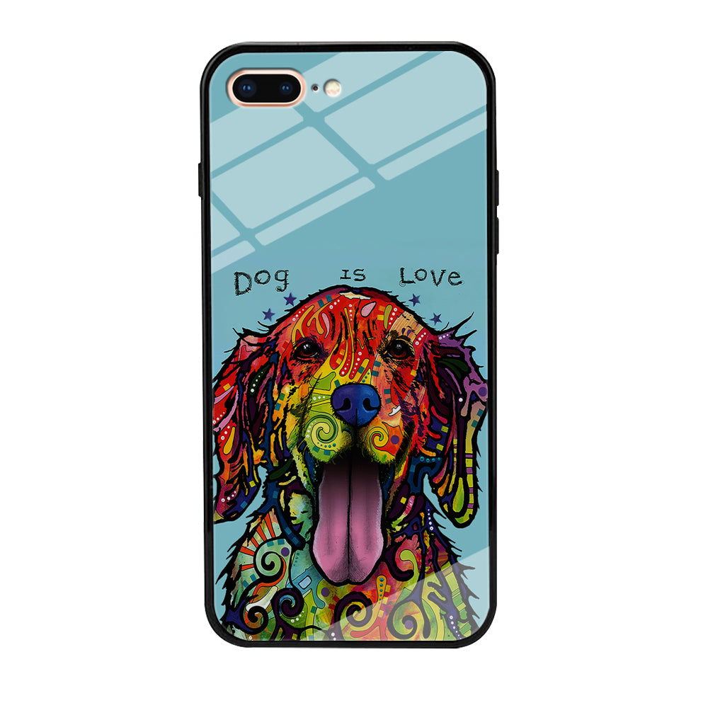 Dog is Love Painting Art iPhone 8 Plus Case-Phone Case-Tempered Glass Case-Altracase
