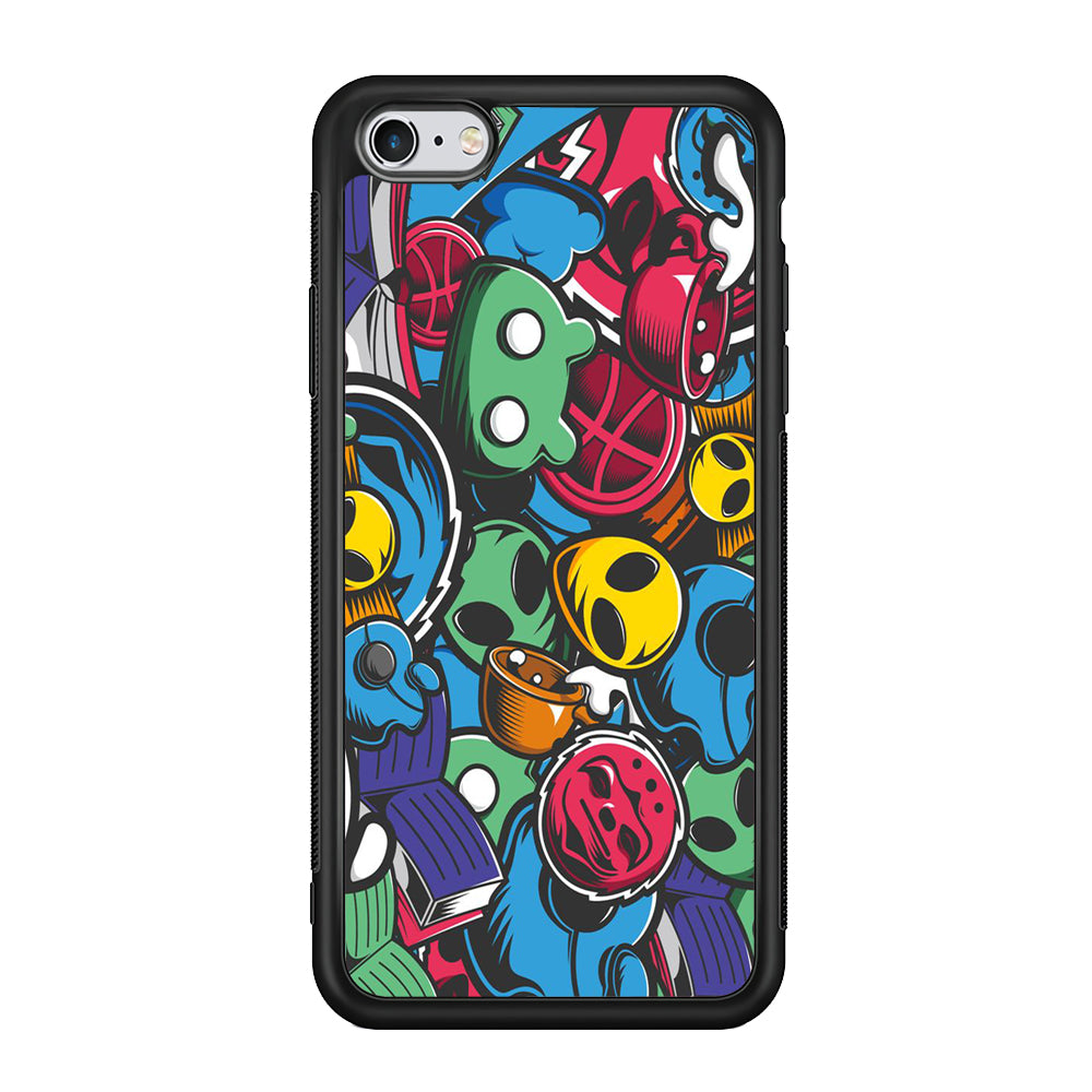 Doodle 001 iPhone 6 Plus | 6s Plus Case-Phone Case-Rubber Black (2D Case)-Altracase