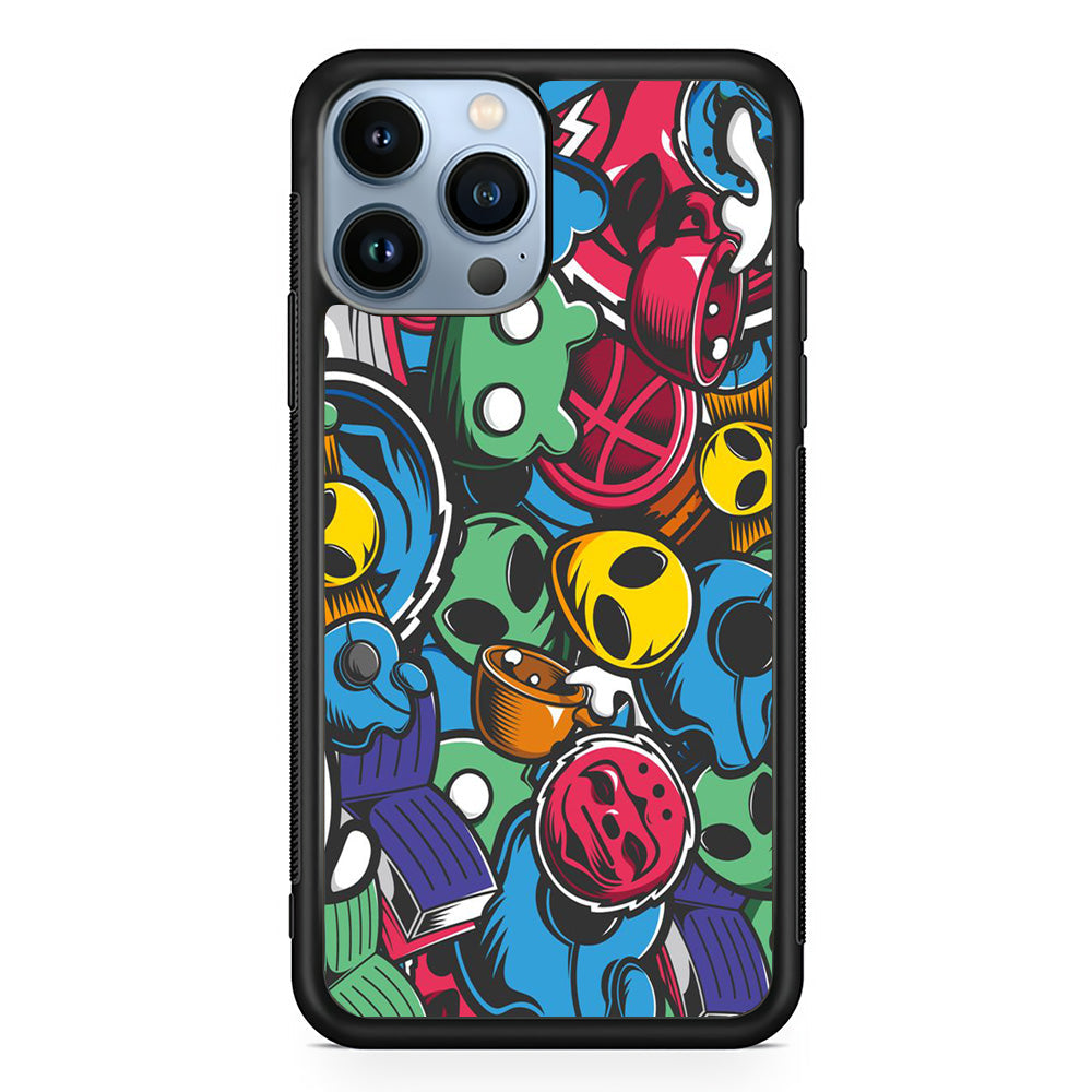 Doodle 001 iPhone 13 Pro Case-Phone Case-Rubber Black (2D Case)-Altracase