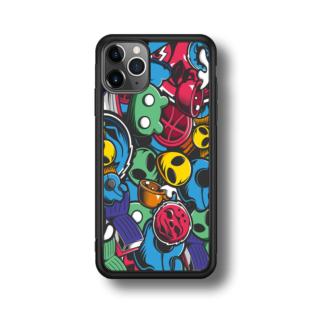 Doodle 001 iPhone 11 Pro Case-Phone Case-Rubber Black (2D Case)-Altracase
