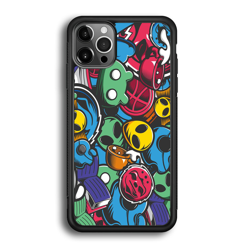 Doodle 001 iPhone 12 Pro Max Case-Phone Case-Rubber Black (2D Case)-Altracase