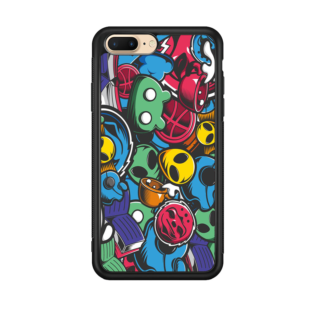 Doodle 001 iPhone 8 Plus Case-Phone Case-Rubber Black (2D Case)-Altracase