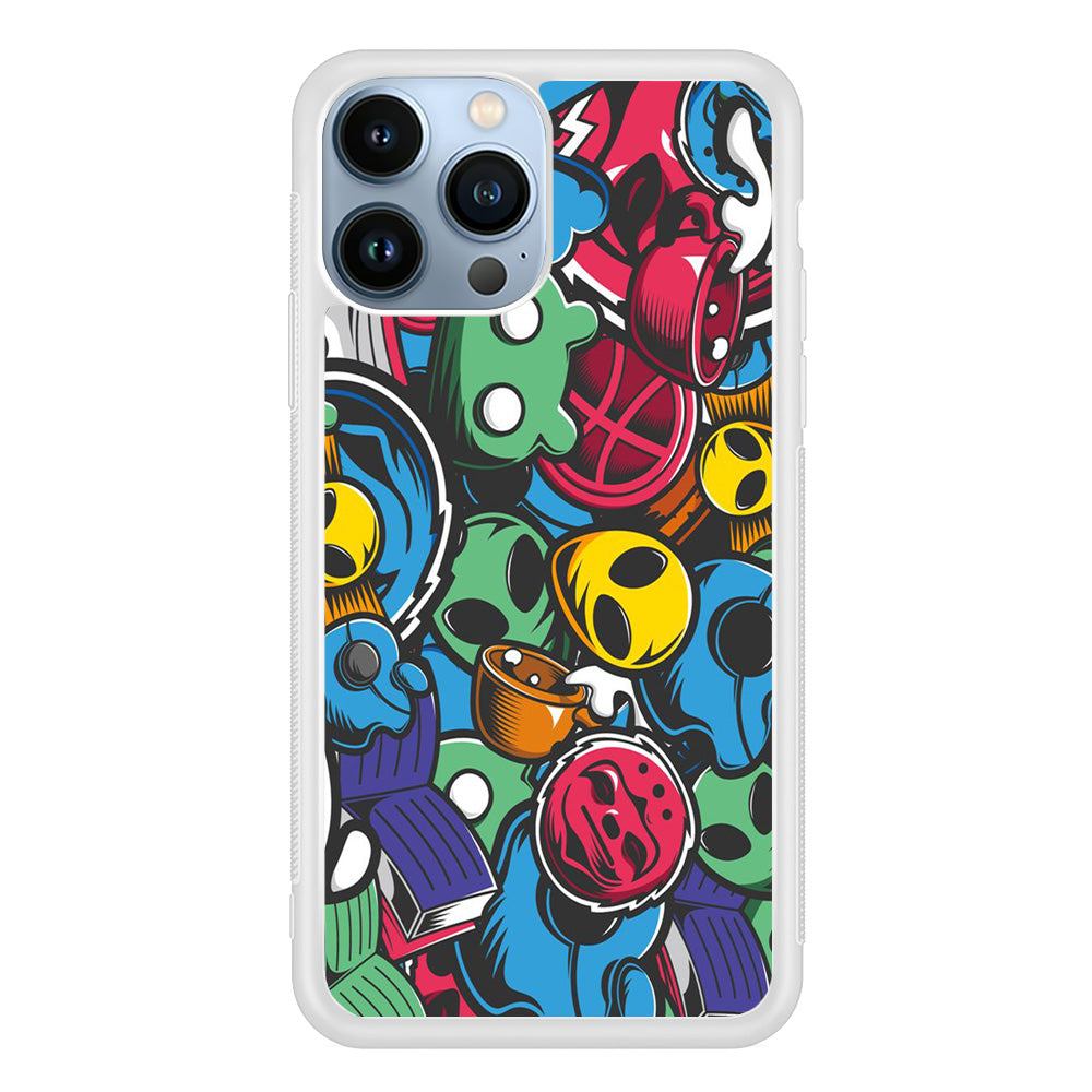 Doodle 001 iPhone 15 Pro Max Case-Phone Case-Rubber White (2D Case)-Altracase