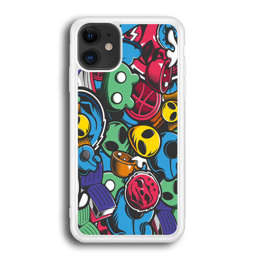 Doodle 001 iPhone 12 Case-Phone Case-Rubber White (2D Case)-Altracase