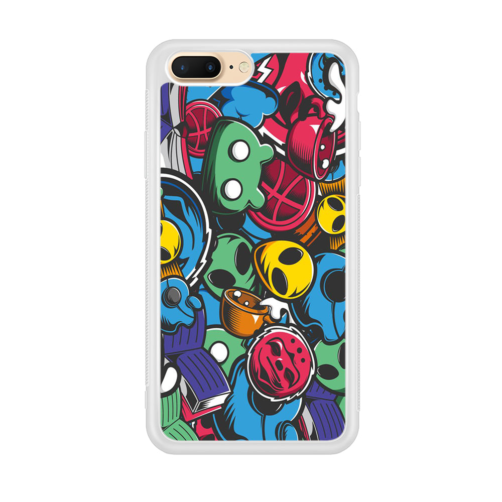 Doodle 001 iPhone 8 Plus Case-Phone Case-Rubber White (2D Case)-Altracase
