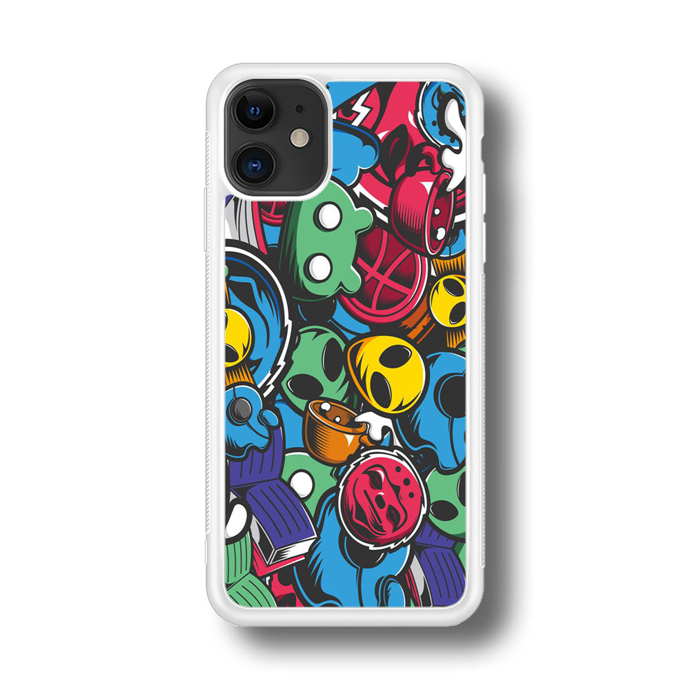 Doodle 001 iPhone 11 Case-Phone Case-Rubber White (2D Case)-Altracase