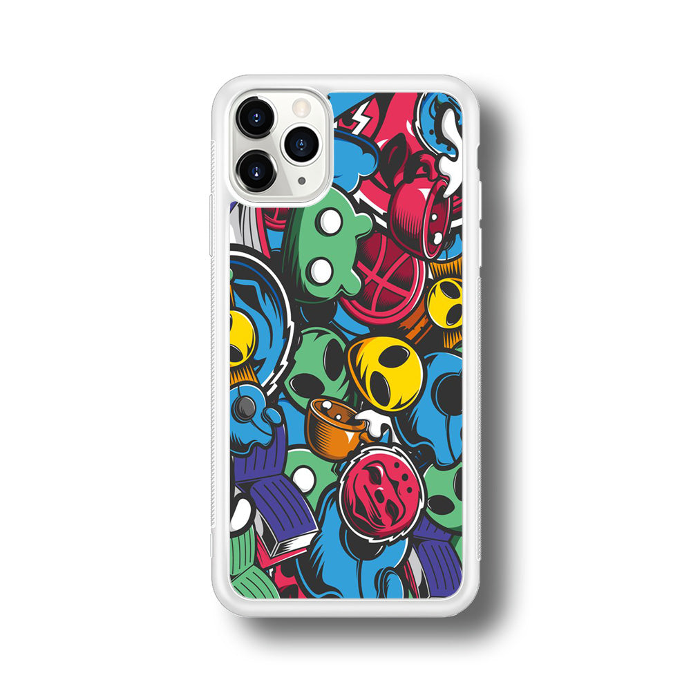 Doodle 001 iPhone 11 Pro Case-Phone Case-Rubber White (2D Case)-Altracase