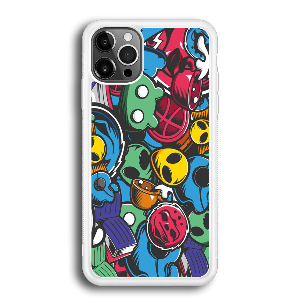 Doodle 001 iPhone 12 Pro Max Case-Phone Case-Rubber White (2D Case)-Altracase