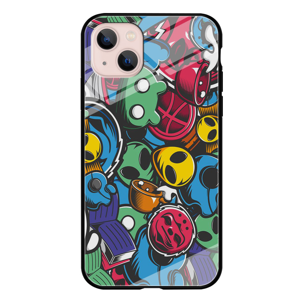 Doodle 001 iPhone 13 Mini Case-Phone Case-Tempered Glass Case-Altracase