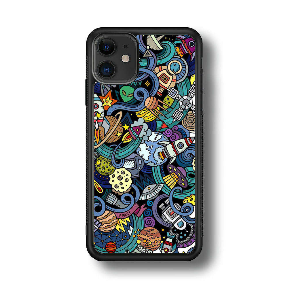 Doodle 002 iPhone 11 Case-Phone Case-Rubber Black (2D Case)-Altracase