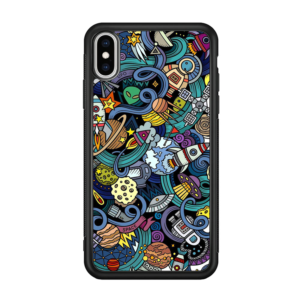 Doodle 002 iPhone Xs Case-Phone Case-Rubber Black (2D Case)-Altracase