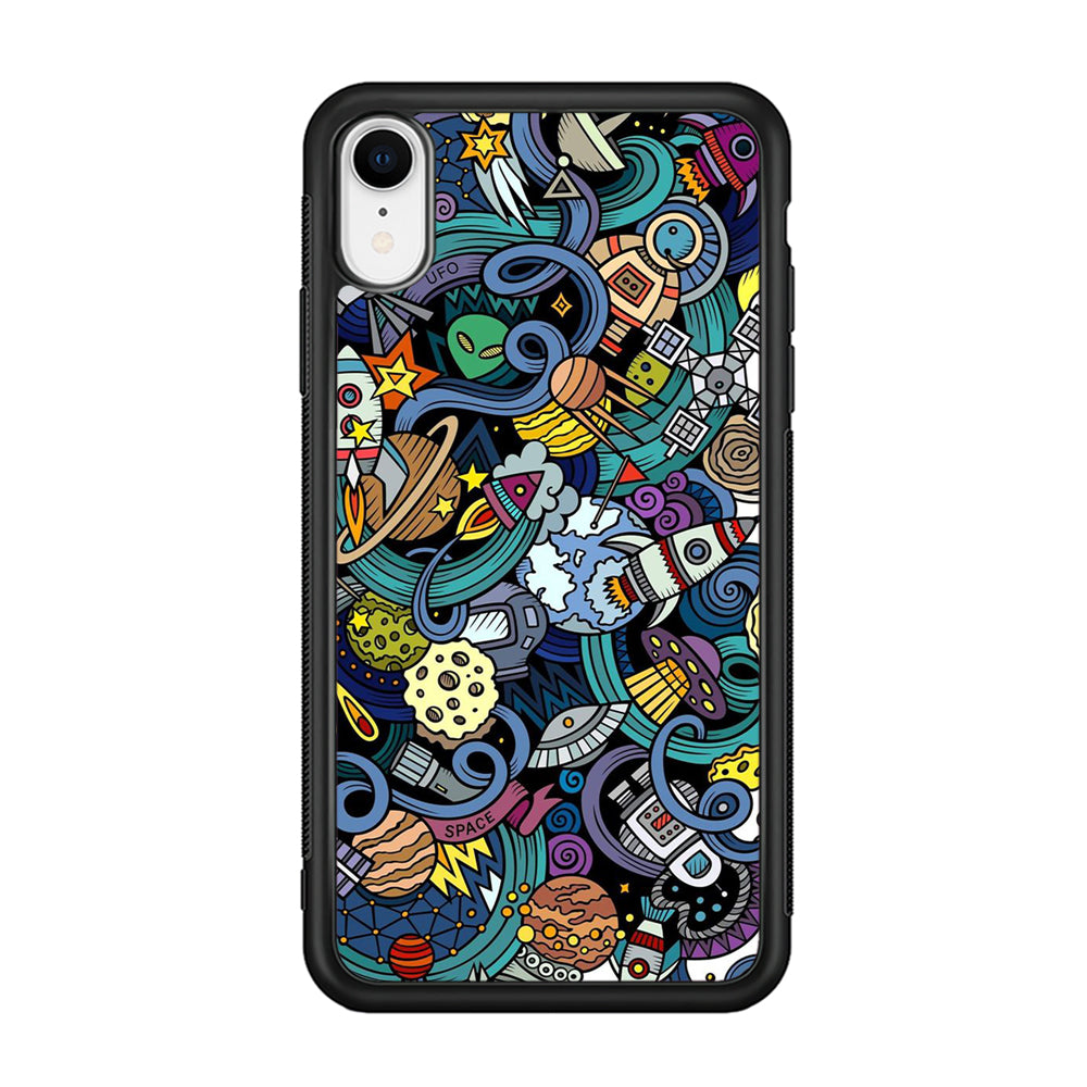 Doodle 002 iPhone XR Case-Phone Case-Rubber Black (2D Case)-Altracase