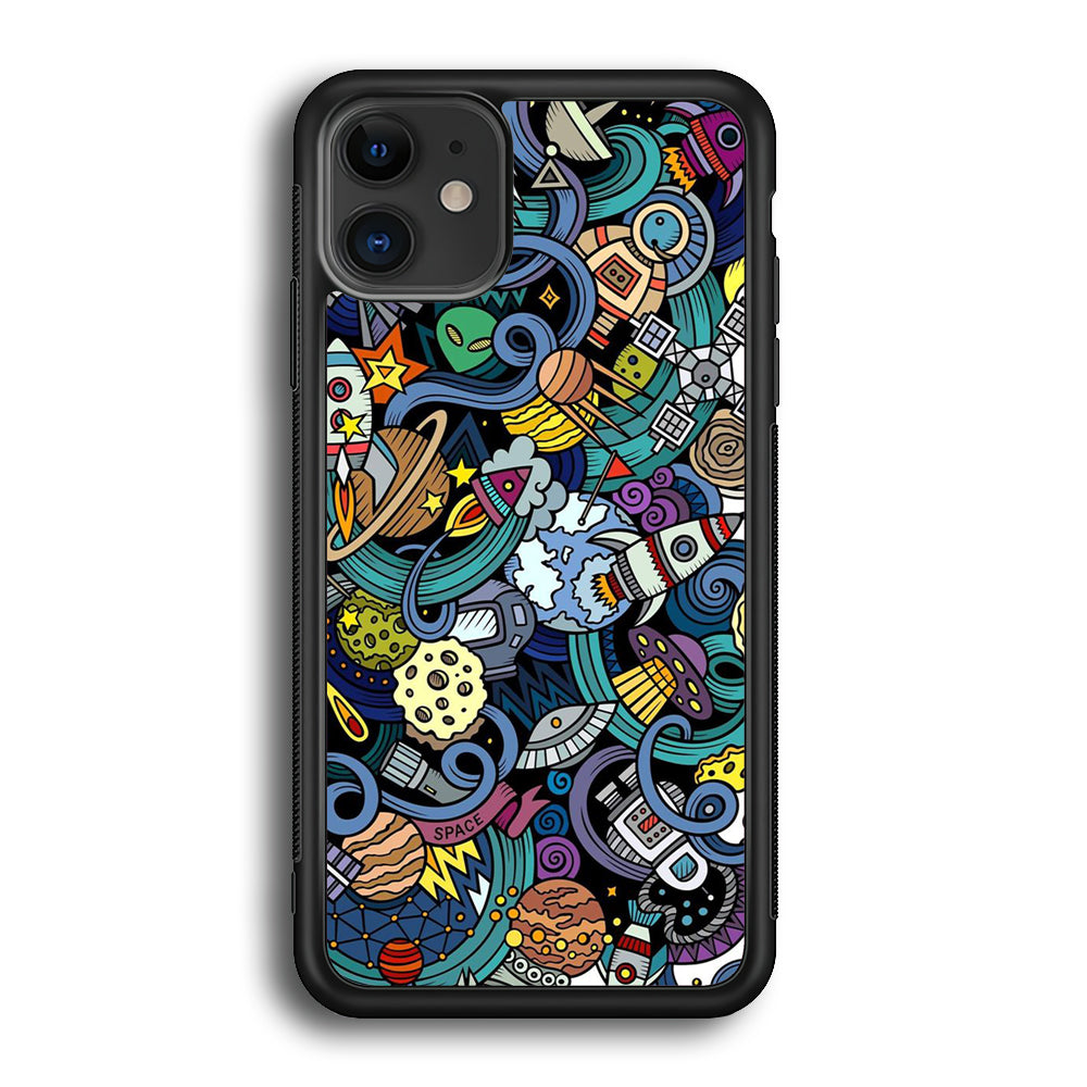 Doodle 002 iPhone 12 Case-Phone Case-Rubber Black (2D Case)-Altracase