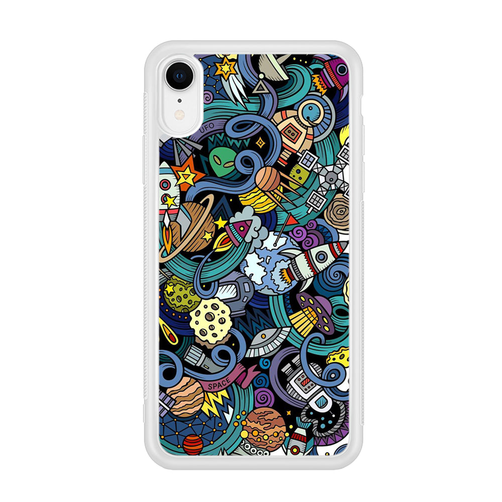 Doodle 002 iPhone XR Case-Phone Case-Rubber White (2D Case)-Altracase