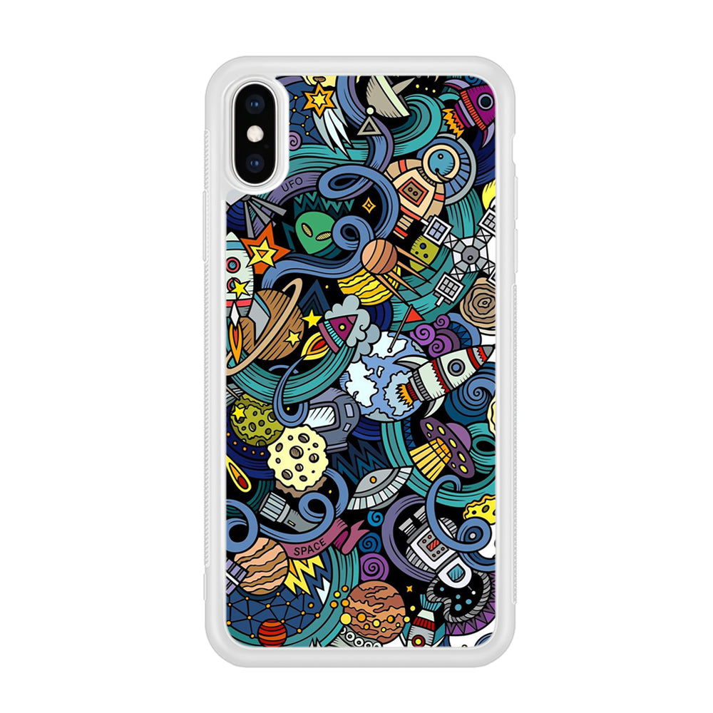 Doodle 002 iPhone Xs Case-Phone Case-Rubber White (2D Case)-Altracase
