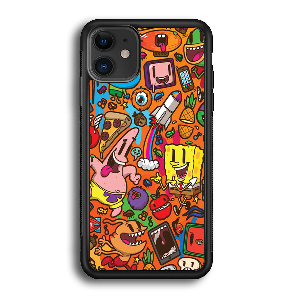 Doodle Art 005 iPhone 12 Case-Phone Case-Rubber Black (2D Case)-Altracase