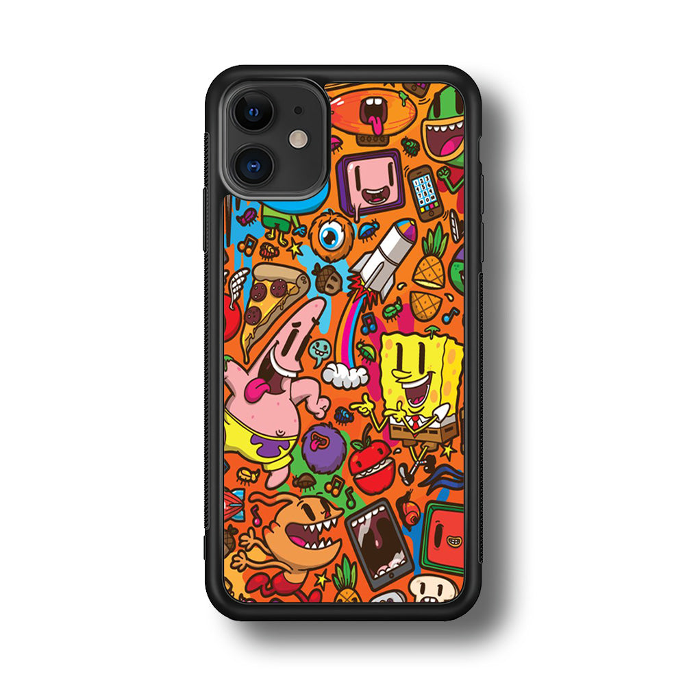 Doodle Art 005 iPhone 11 Case-Phone Case-Rubber Black (2D Case)-Altracase