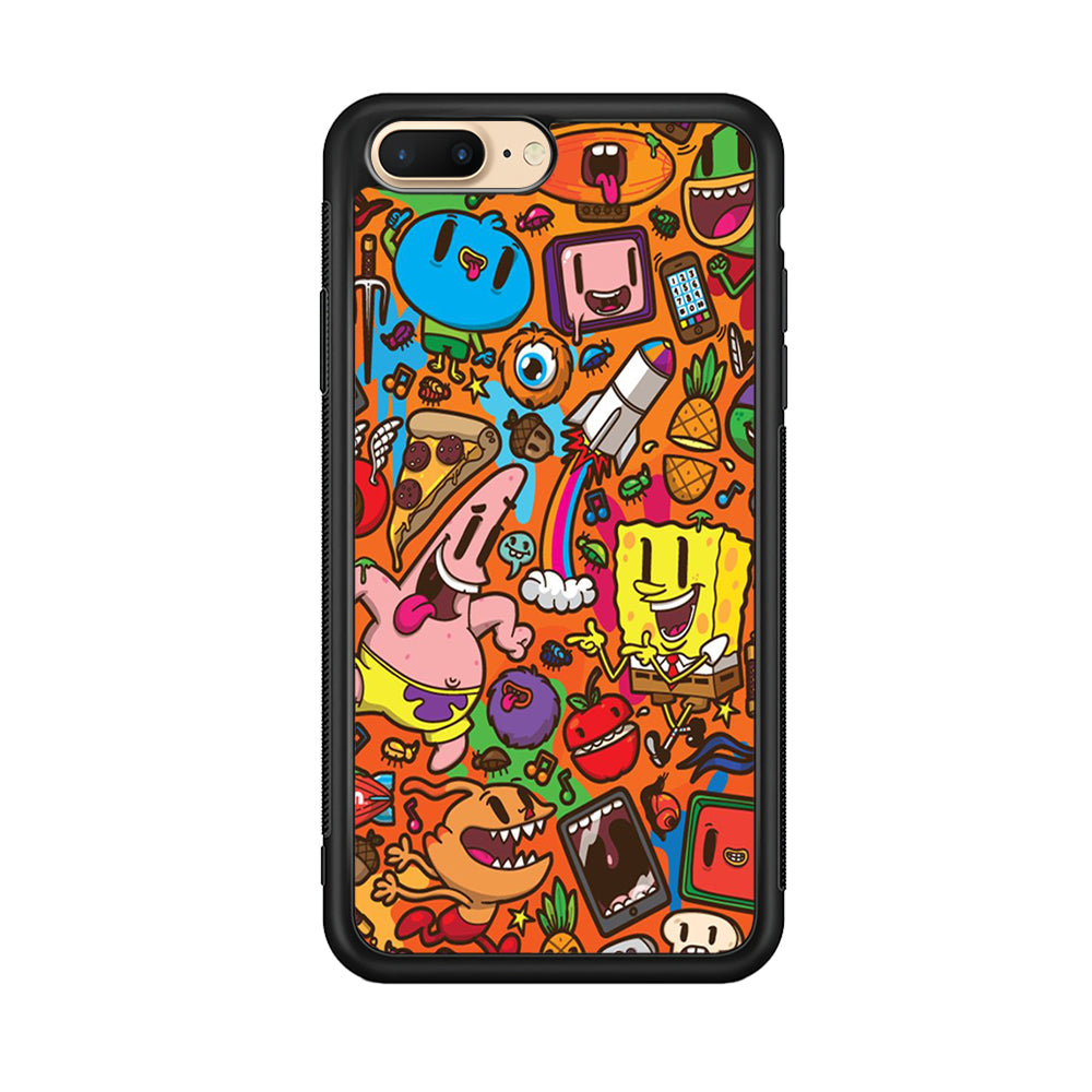 Doodle Art 005 iPhone 8 Plus Case-Phone Case-Rubber Black (2D Case)-Altracase