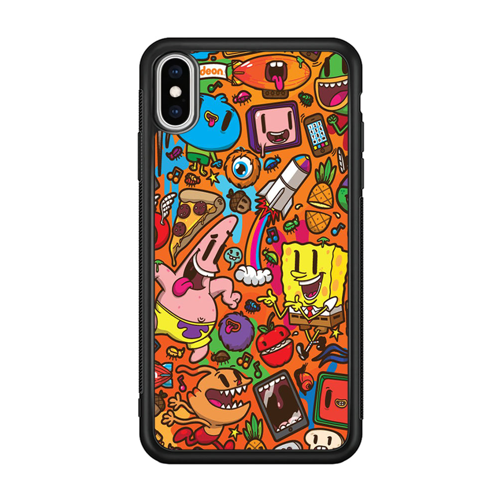 Doodle Art 005 iPhone Xs Case-Phone Case-Rubber Black (2D Case)-Altracase