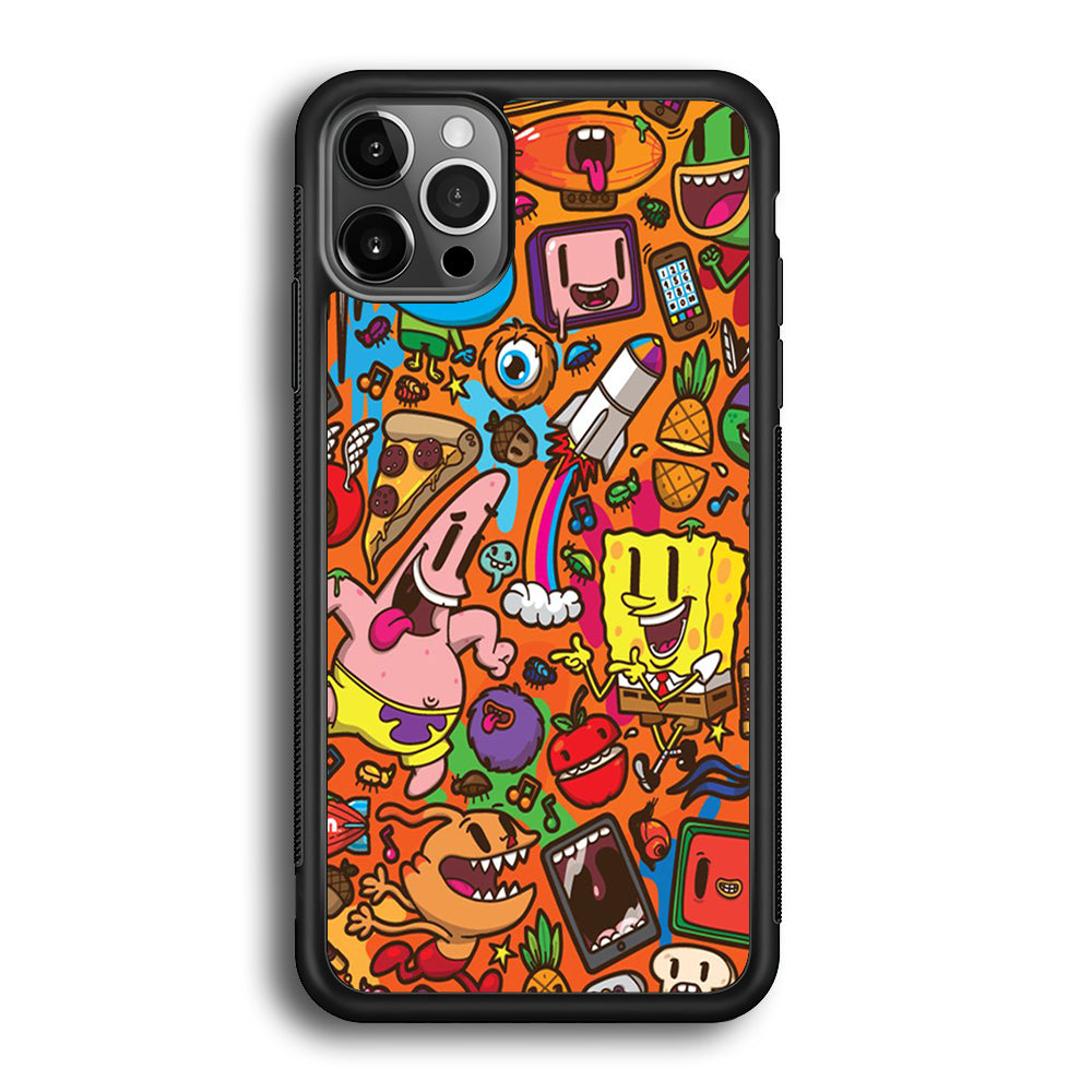 Doodle Art 005 iPhone 12 Pro Max Case-Phone Case-Rubber Black (2D Case)-Altracase