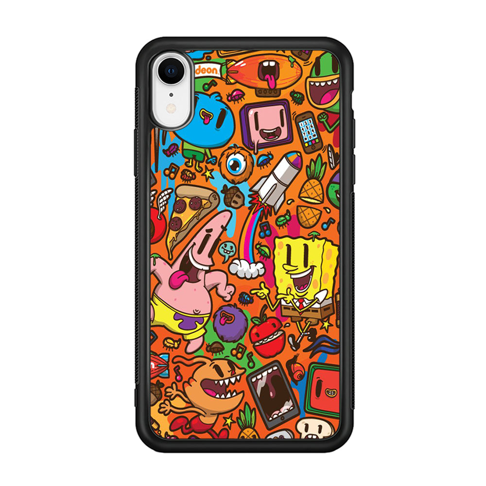 Doodle Art 005 iPhone XR Case-Phone Case-Rubber Black (2D Case)-Altracase