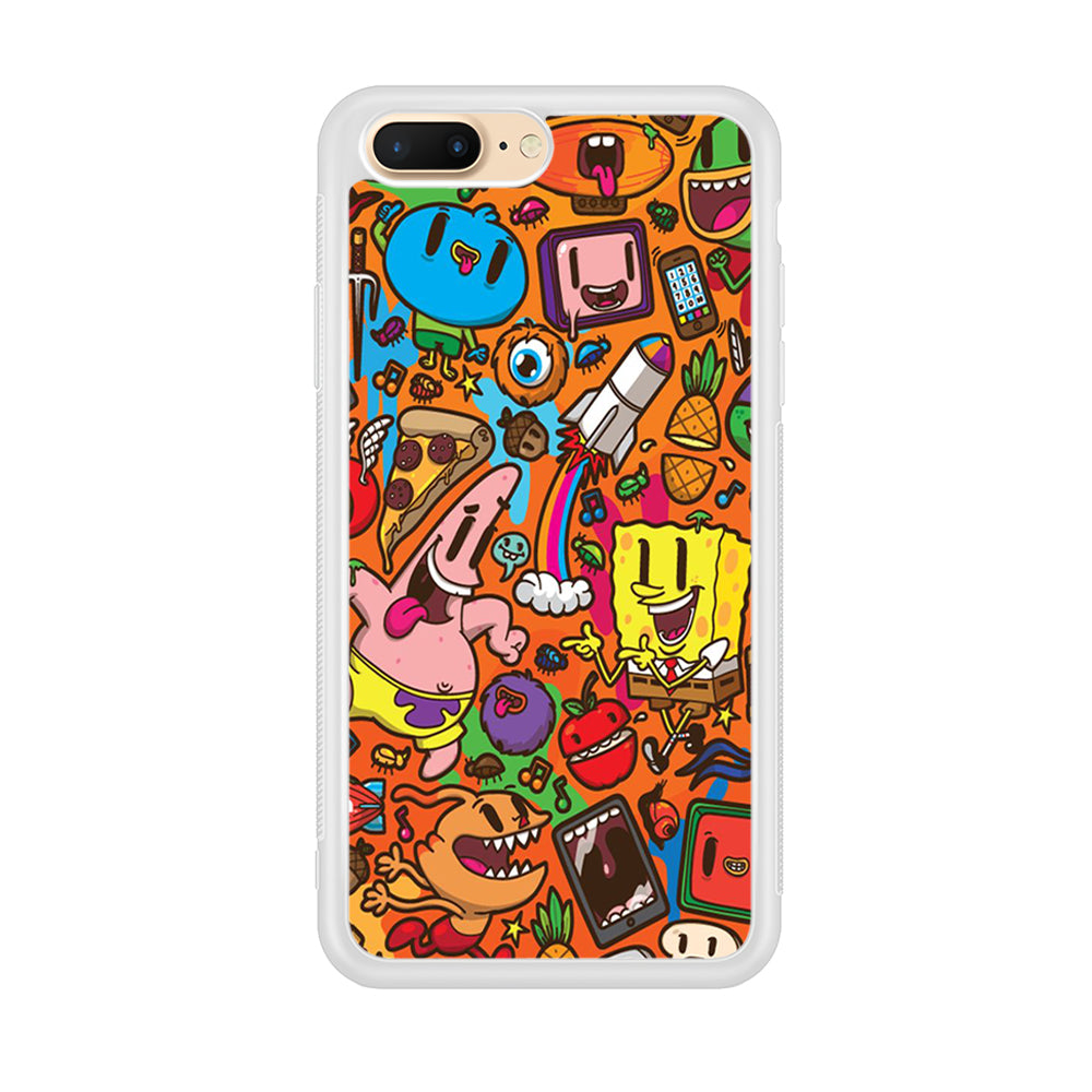 Doodle Art 005 iPhone 8 Plus Case-Phone Case-Rubber White (2D Case)-Altracase