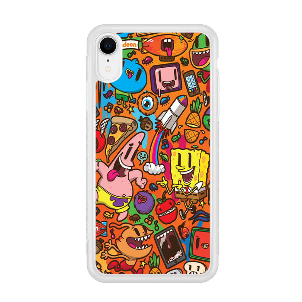 Doodle Art 005 iPhone XR Case-Phone Case-Rubber White (2D Case)-Altracase