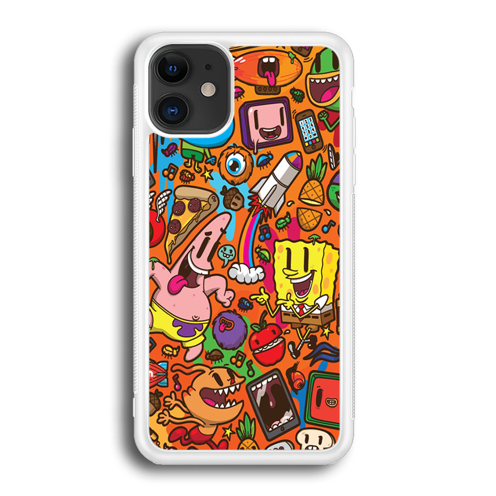Doodle Art 005 iPhone 12 Case-Phone Case-Rubber White (2D Case)-Altracase