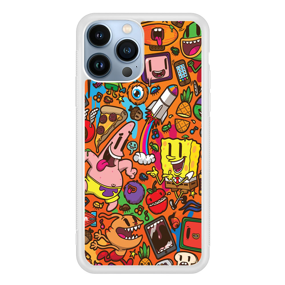 Doodle Art 005 iPhone 15 Pro Max Case-Phone Case-Rubber White (2D Case)-Altracase