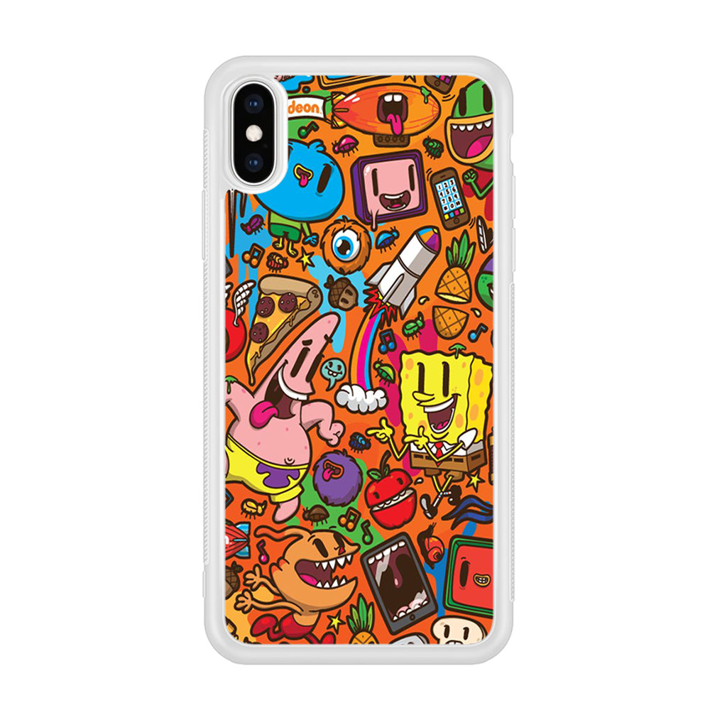 Doodle Art 005 iPhone Xs Case-Phone Case-Rubber White (2D Case)-Altracase