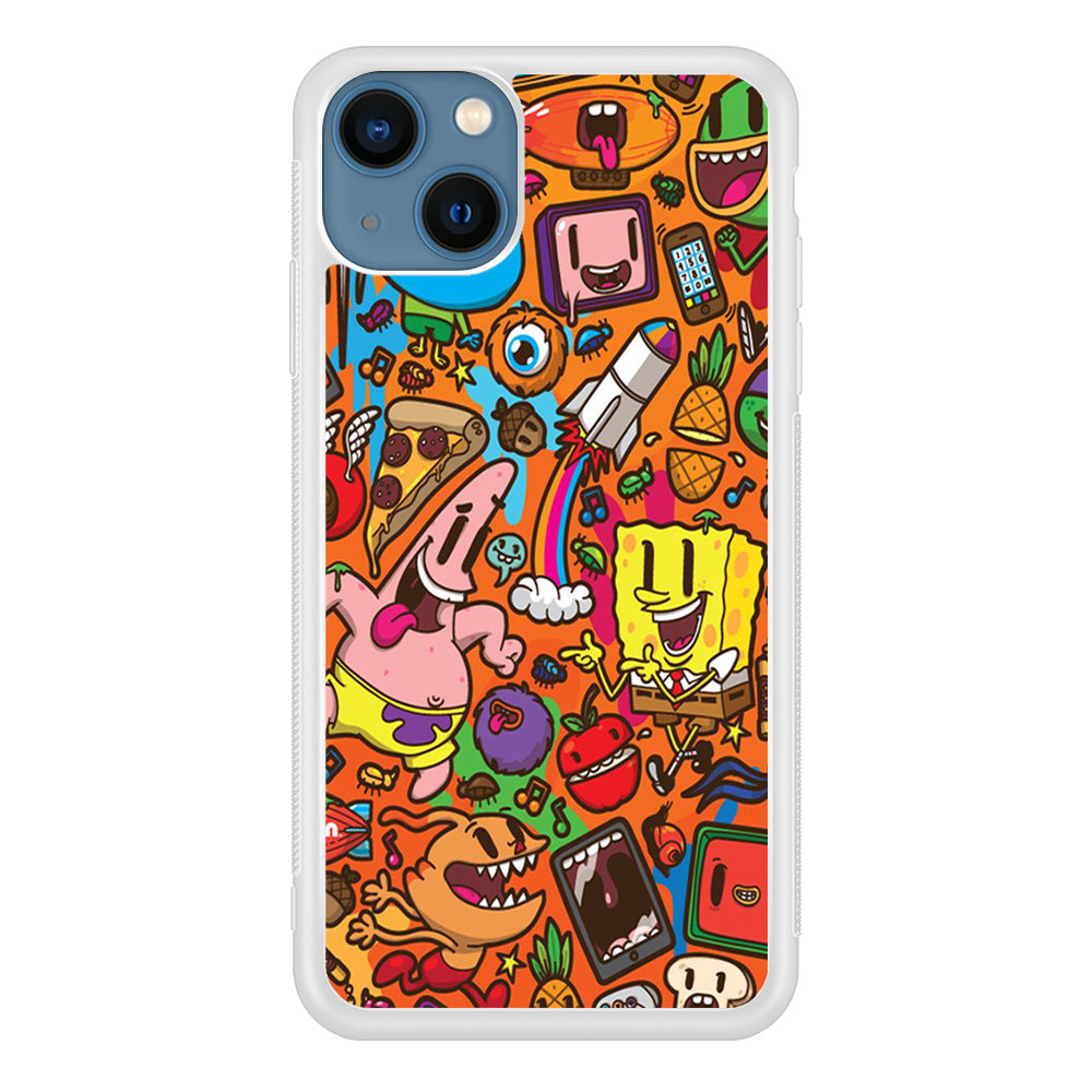 Doodle Art 005 iPhone 13 Case-Phone Case-Rubber White (2D Case)-Altracase