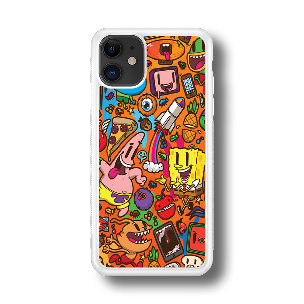 Doodle Art 005 iPhone 11 Case-Phone Case-Rubber White (2D Case)-Altracase