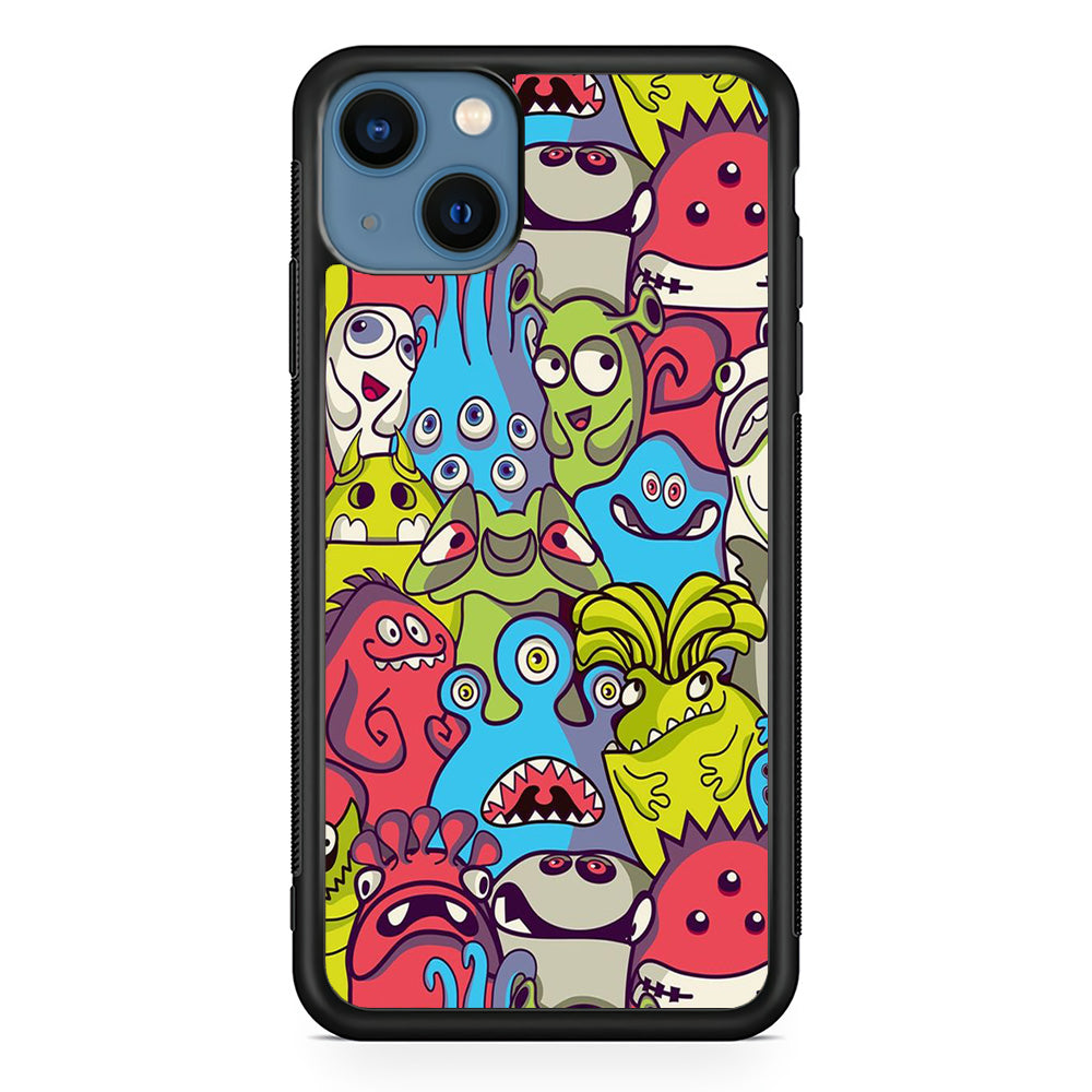Doodle Art 006 iPhone 13 Case-Phone Case-Rubber Black (2D Case)-Altracase