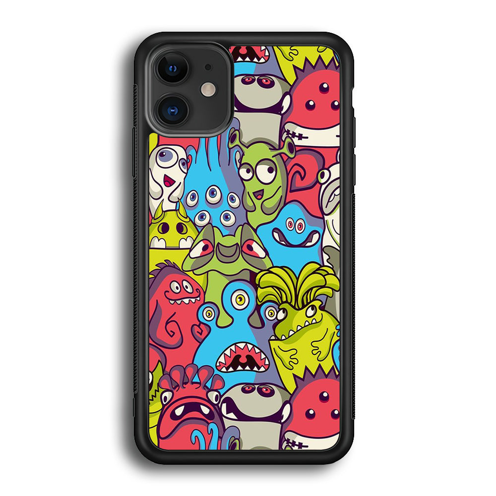 Doodle Art 006 iPhone 12 Case-Phone Case-Rubber Black (2D Case)-Altracase