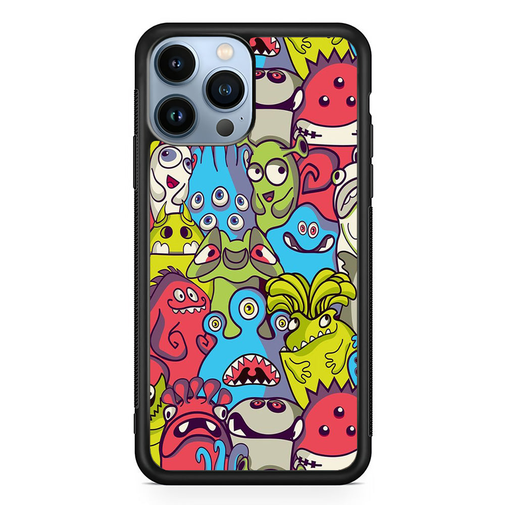 Doodle Art 006 iPhone 15 Pro Max Case-Phone Case-Rubber Black (2D Case)-Altracase