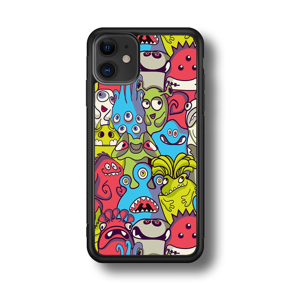 Doodle Art 006 iPhone 11 Case-Phone Case-Rubber Black (2D Case)-Altracase