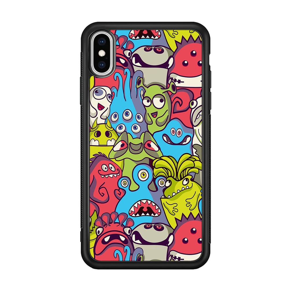 Doodle Art 006 iPhone Xs Case-Phone Case-Rubber Black (2D Case)-Altracase