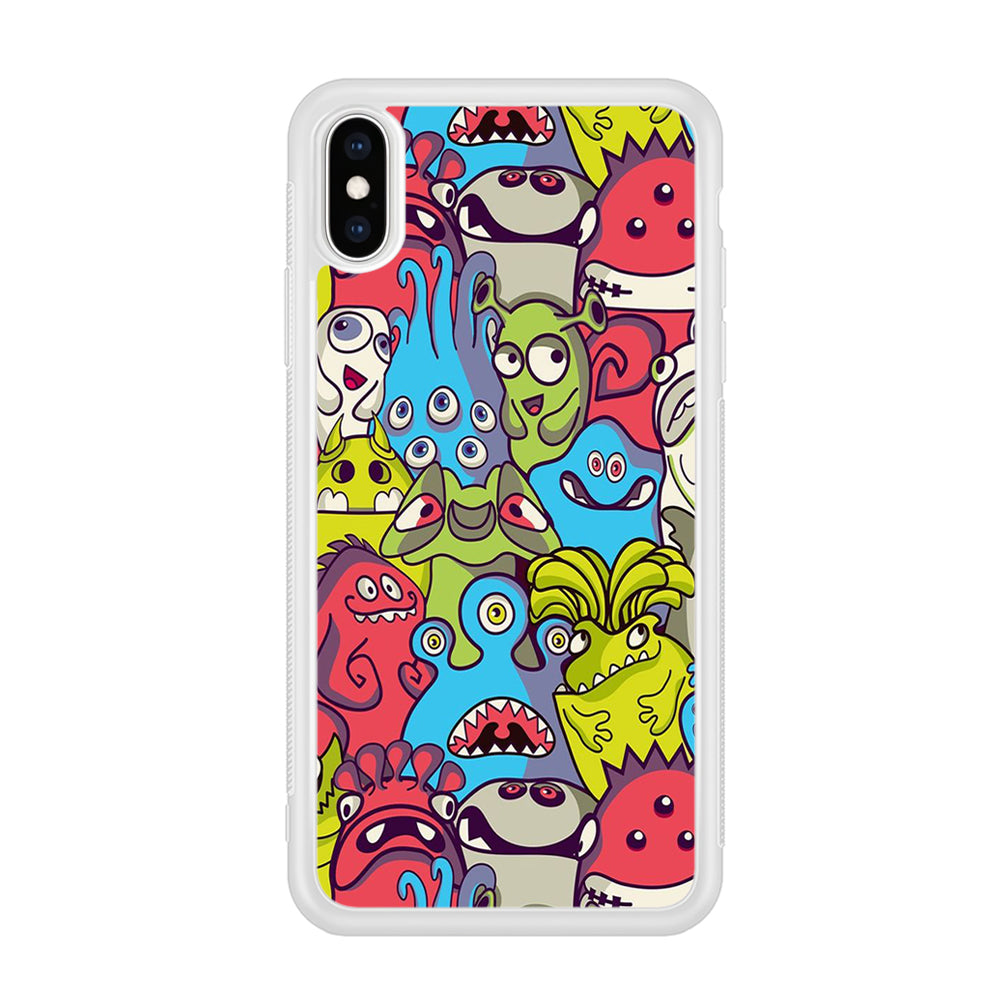Doodle Art 006 iPhone Xs Case-Phone Case-Rubber White (2D Case)-Altracase