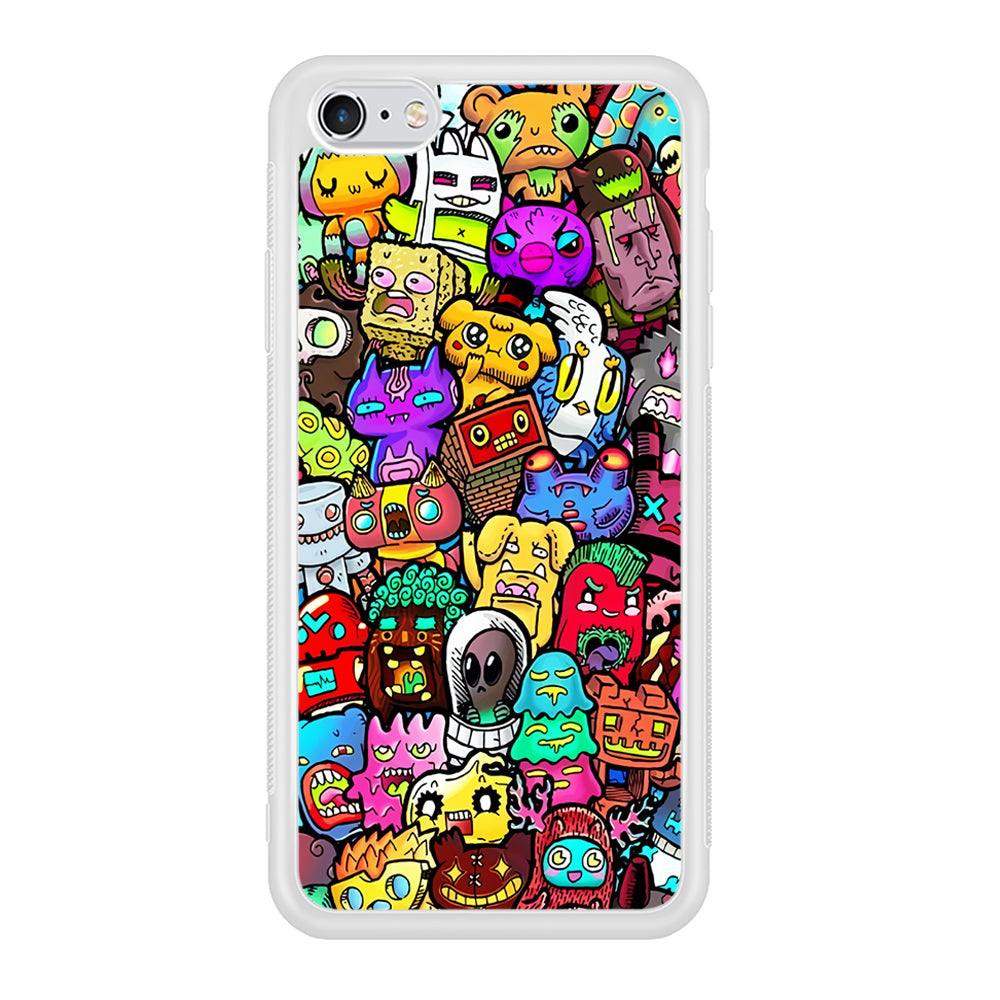Doodle Cute Character iPhone 6 Plus | 6s Plus Case-Phone Case-Rubber White (2D Case)-Altracase